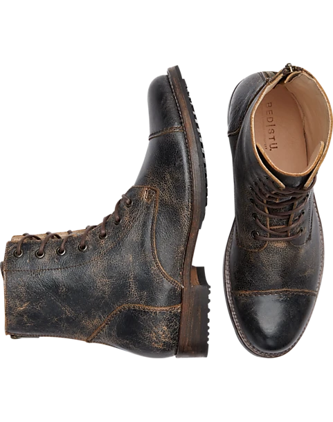 Bed Stu Protege Cap Toe Boots, Black