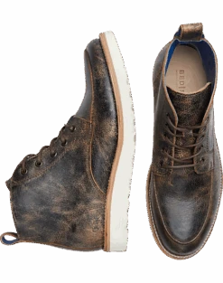 Bed Stu Lincoln Apron Toe Lace Up Boots, Brown