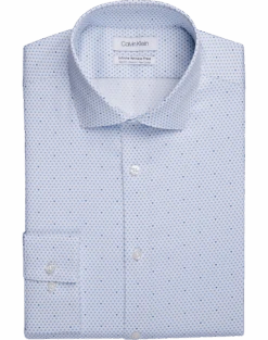 Calvin Klein Infinite Non-Iron Slim Fit Stretch Collar Dress Shirt, Blue Mini Diamond