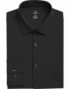 Michael Strahan Modern Fit Spread Collar Dress Shirt, Black