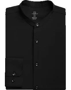 Michael Strahan Slim Fit Banded Collar Dress Shirt, Black
