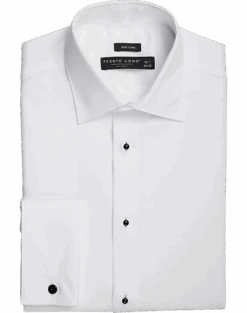 Pronto Uomo Modern Fit French Cuff Tuxedo Formal Shirt, White