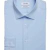 Calvin Klein Refined Cotton Stretch Supima Slim Fit Dress Shirt, Light Blue