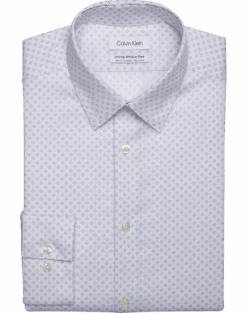 Calvin Klein Infinite Wrinkle Free Slim Fit Stretch Collar Dress Shirt, Iris Print