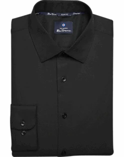 Ben Sherman Slim Fit Dobby Dress Shirt, Black Teardrop