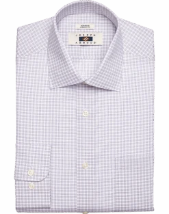 Joseph Abboud Classic Fit Spread Collar Dress Shirt, Burgundy Grid