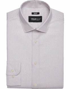 Awearness Kenneth Cole Slim Fit Spread Collar Dress Shirt, Gray Stripe