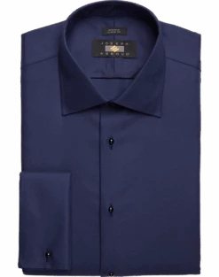 Joseph Abboud Classic Fit French Cuff Tuxedo Formal Shirt, Navy