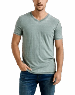 Lucky Brand Burnout Modern Fit V-Neck T-Shirt, Olive
