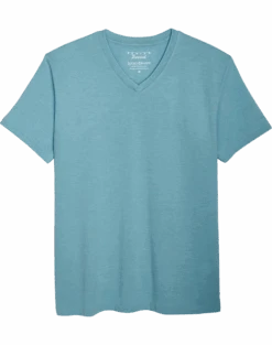 Lucky Brand Modern Fit V-Neck Tee, Light Blue Burnout