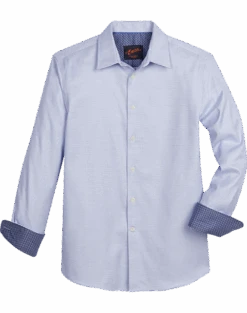 Egara Slim Fit Spread Collar Sport Shirt, Blue Arrow