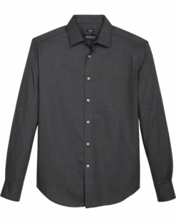 Awearness Kenneth Cole Slim Fit Sport Shirt, Black Mesh Pattern