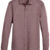 Joseph Abboud Modern Fit Knit Sport Shirt, Burgundy Houndstooth
