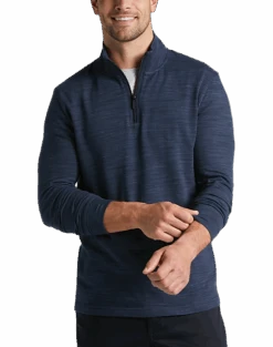 Awearness Kenneth Cole Slim Fit 1/4 Zip Sweater, Navy Space Dye