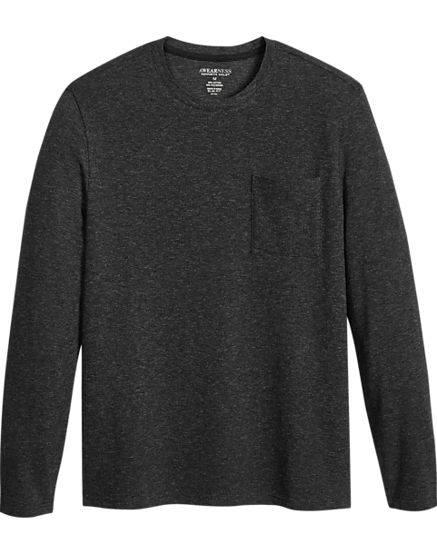 Awearness Kenneth Cole Slim Fit Crew Neck Long Sleeve T-Shirt, Black