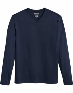 Awearness Kenneth Cole Slim Fit V-Neck Long Sleeve T-Shirt, Navy