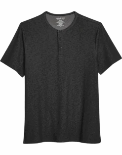 Awearness Kenneth Cole Modern Fit Short Sleeve Henley, Black