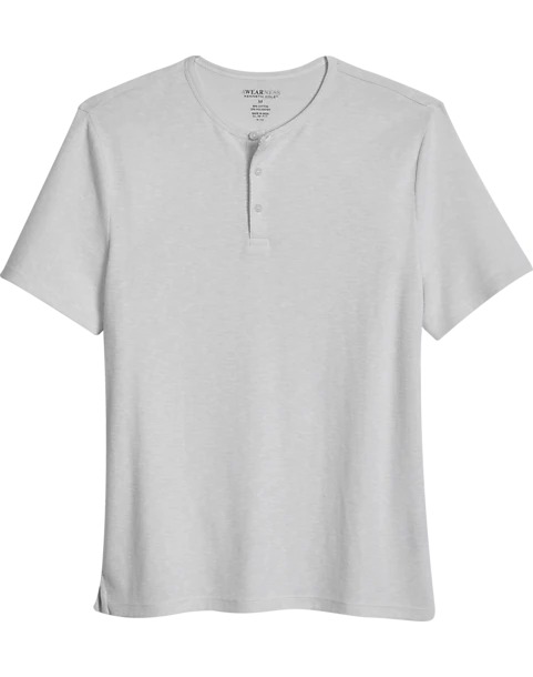 Awearness Kenneth Cole Modern Fit Short Sleeve Henley, Light Gray