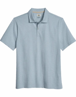 Joseph Abboud Modern Fit Slub Polo, Light Blue Stripe