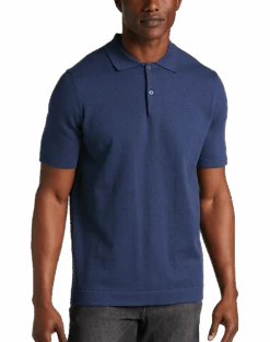 Joseph Abboud Modern Fit Sweater Polo, Heathered Navy