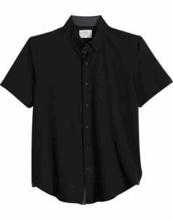 Con.Struct Slim Fit Short Sleeve Sport Shirt, Black