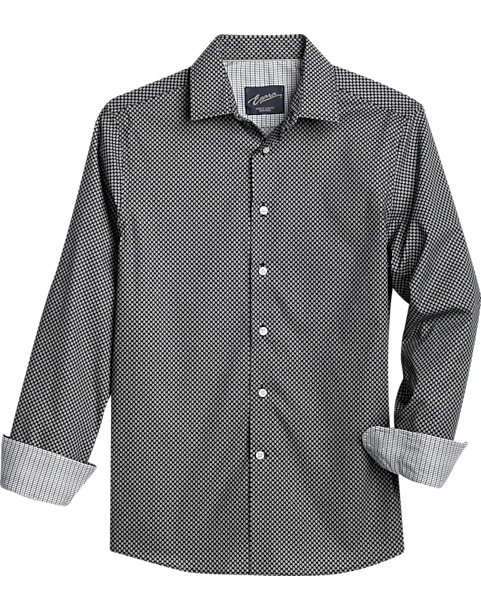 Egara Slim Fit Sport Shirt, Black Cat Eye Print