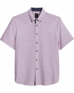 Michael Strahan Modern Fit Four-Way Stretch Short Sleeve Sport Shirt, Pink Liberty Floral