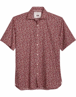 Joseph Abboud Modern Fit Sport Shirt, Burgundy Foliage