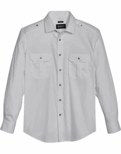 Awearness Kenneth Cole Slim Fit Spread Collar Sport Shirt, White