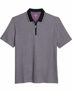 Michael Strahan Modern Fit Zip Polo Lavender