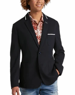 Paisley & Gray Slim Fit Knit Blazer, Navy