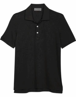 Paisley & Gray Slim Fit Polo, Black Zigzag