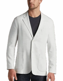 Awearness Kenneth Cole Modern Fit Heathered Knit Soft Jacket, Ivory