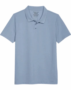 Lucky Brand Classic Fit Burnout Pique Polo, Medium Blue