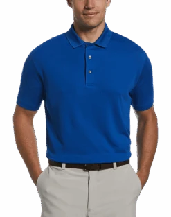 PGA Tour Classic Fit Airflux Polo, Medium Blue
