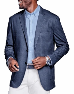 Johnston & Murphy Modern Fit Flex Knit Blazer, Navy Glen Plaid