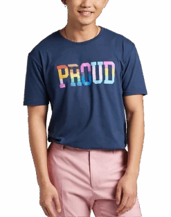 The Phluid Project Classic Fit Proud Graphic Crew, Navy