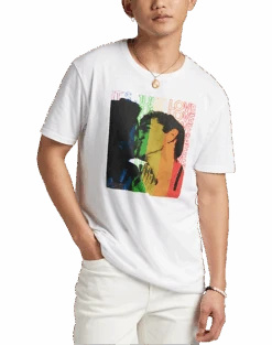 The Phluid Project Classic Fit It's Just Love Graphic Crew, White