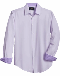 Report Collection Modern Fit Four-Way Stretch Sport Shirt, Lavender Check