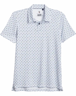 Report Collection Modern Fit Knit Polo, White & Blue Floral