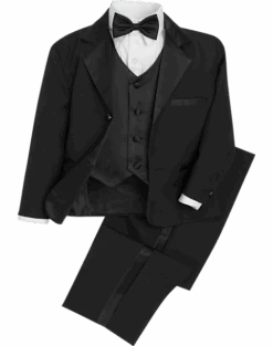 Peanut Butter Collection Toddler's Tuxedo With Bow Tie, White