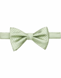 Egara Pre-Tied Bow Tie, Green Stripe