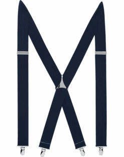 Egara Navy Stripe Clip Suspenders, Big & Tall