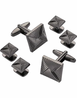 Pronto Uomo Cufflinks & Studs Set, Black Wrap