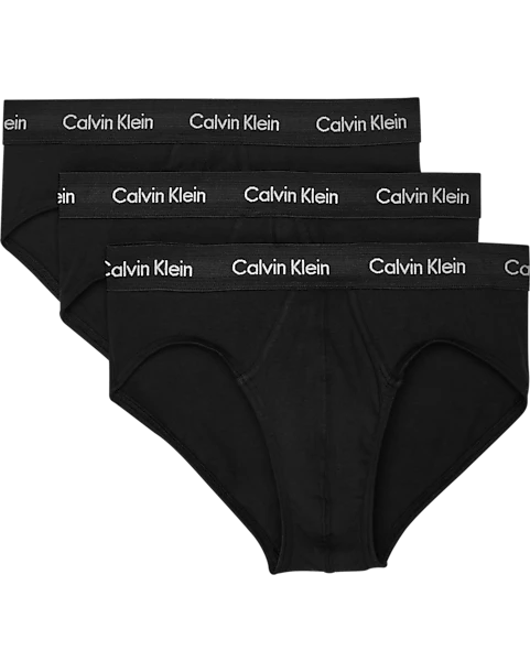 Calvin Klein Classic Fit Cotton Briefs, 3-Pack, Black