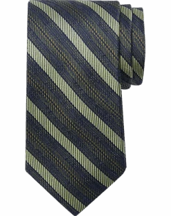Joseph Abboud Narrow Tie, Olive Stripe