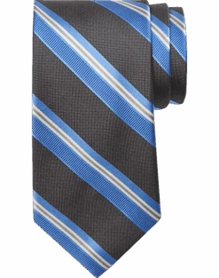 Pronto Uomo Narrow Tie, Charcoal Stripe