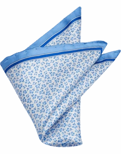 Pronto Uomo Pocket Square, Blue Abstract