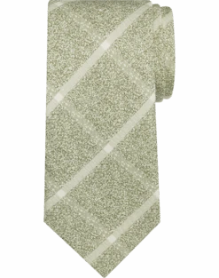 Joseph Abboud Narrow Tie, Olive Windowpane