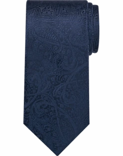 Pronto Uomo Narrow Tie, Tonal Navy Paisley